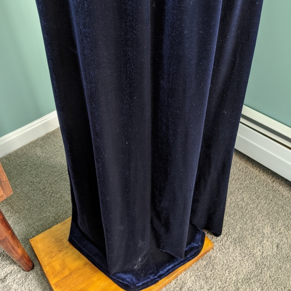 Floor Length Blue Velvet Gown - Picture 7 of 7